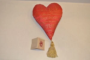 NWT Red Heart Gold Tassel small bean bag pillow Love Passion Desire Valentine  - Picture 1 of 2