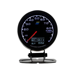 2.5'' 60mm Digital & Pointer Oil Pressure Gauge Adjustable LED Press Meter Black - Bild 1 von 15