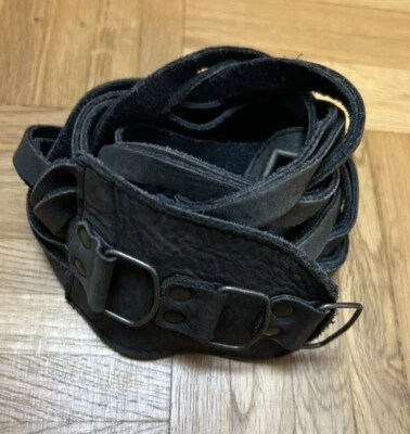 Gürtel anthrazit  geflochten Leder Designer NÜ Größe S M - Bild 1 von 4