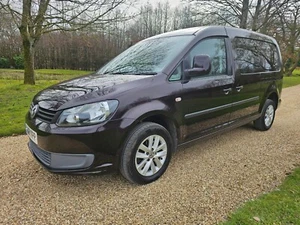 2011 61 reg VW Caddy Maxi Kombi 1.6 TDi DSG x 5 SEATS x 92k x BLACBERRY METALLIC - Picture 1 of 12
