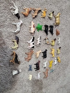 VTG Lot of 34 Plastic PVC  Dogs Cows Donkey Farm Animals Turtle Play Figures  - Picture 1 of 15