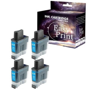 4PK LC-41 LC41 Cyan Ink Cartridge for Intellifax 1840C MFC-5440CN Printer - Picture 1 of 2