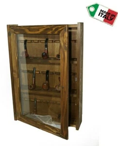 Vetrina portapipe lunghe churchwarden in legno espositore da parete pipa bacheca - Picture 1 of 1