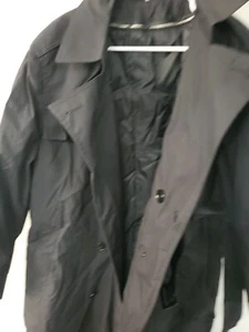Men's Trench Coat Military Garrison Collection Black With Liner Sz 40 S - Picture 1 of 10