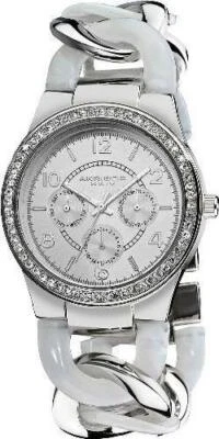 Reloj para mujer Akribos AK562WT de cuarzo multifunción con cadena de resina acentuada en cristal Foto 1 de 4