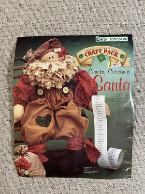 New Vintage 1995 Daisy Kingdom Country Christmas Santa Doll Kit 32313 - Image 1 of 4