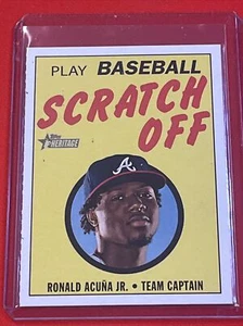 Ronald Acuna Jr 2020 Topps Heritage Baseball Scratch Off Card #5 Of 15 Braves - Picture 1 of 2