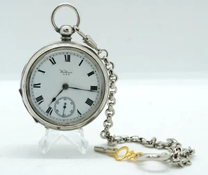 UNIQUE! VINTAGE WALTHAM STERLING SIZE 18 MODEL 1883 7J USA POCKET WATCH WORKING! - Picture 1 of 10