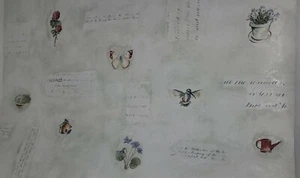 Norwall Solid Vinyl Prepasted Wallpaper 56.1 Sq Ft Flower Bird Butterfly Scripts - Picture 1 of 12