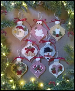 PATTERN!~*Victorian Treasures*~ Christmas Ornaments,  wool applique PATTERN! - Picture 1 of 9