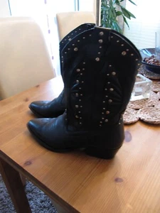 Echt Leder-Cowboystiefel/Boots schwarz Gr.37 Catwalk Deichmann NEU TOP-WARE - Bild 1 von 3