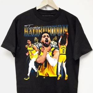 TYRESE HALIBURTON T-SHIRT Vintage Rap Tee Grafik Hip Hop Indiana Pacer 0 Jersey Y2K - Bild 1 von 3