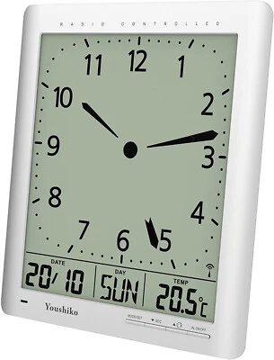 Radio Control Wall Clock  UK  and Ireland Version Digital Analog Style Silent - Image 1 of 4