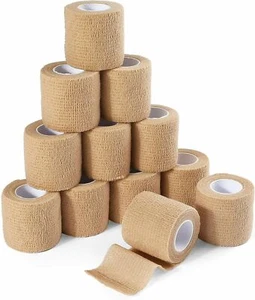 Self Adherent Wrap Adhesive Bandage Gauze Rolls Elastic First Aid Medical Tapes - Picture 1 of 12