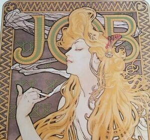 LA FEMME BLONDE JOB (ROLLING PAPERS) 1897 Beata Beatrix Style Alfons Mucha Print