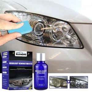 Car Headlight Restoration Set Fluid Repair Kit Plastic Light Polish Cleaner Fast - Picture 1 of 7