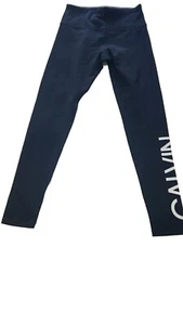 Leggings Calvin Klein vita alta neri stretti donna piccoli lunghezza intera caviglia - Foto 1 di 16