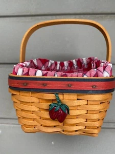 Longaberger 2001 All American Berry Korb mit Plaid Liner & Kunststoffschutz - Bild 1 von 5