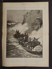 Harper's Weekly Dbl Pg Filling The Life-Boat "Le Sauvetage" Sketch 1889 B17#82