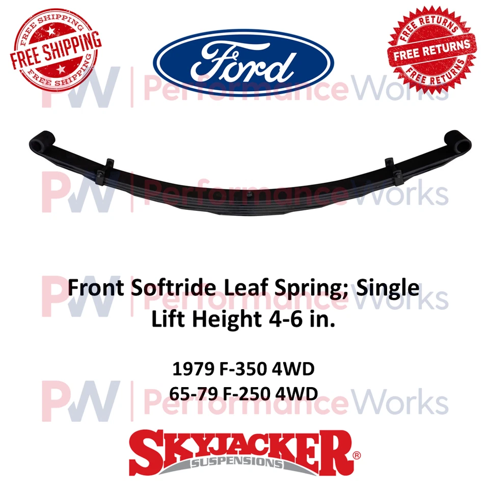 Skyjacker Softride Leaf Spring 4-6" elevación delantera para Ford 65-79 F250 / 79 F350 4x4 Foto 1 de 4