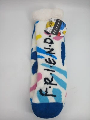 Calcetines antideslizantes forrados Sherpa suaves cálidos rosa azul F.R.I.E.N.D.S Foto 1 de 4