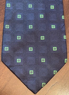 Structure Blue Green 100% Silk Men’s Neck Tie Made In Usa - Image 1 of 4