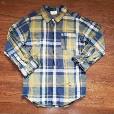 Camisa de vestir a cuadros CRAZY 8 niños S 5/6 azul/verde Foto 1 de 4