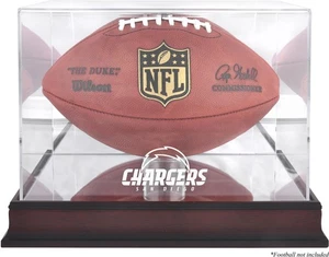 San Diego Chargers Mahogany Football Logo Display Case with Mirror Back - Picture 1 of 1