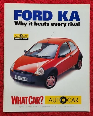 1996 FORD KA FULL 20 PAGE AUTOCAR WHAT CAR? SUPPLEMENT MINT - Image 1 of 2