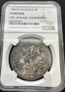 1882GO SB MEXICO 8R NGC VF DETAILS ENV. DAMAGE, CHOPMARKED - Picture 1 of 2