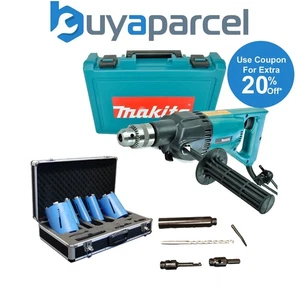 Makita 8406 Diamond Core Drill Rotary Percussion 110V + 10 Piece Core Set + Case - Picture 1 of 14