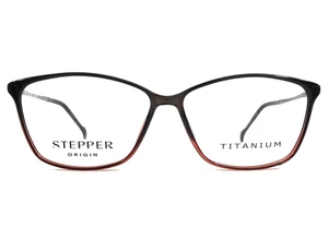 Stepper Eyeglasses Frames SI-30092 F230 Titanium Black Red Cat Eye 52-12-130 - Picture 1 of 12