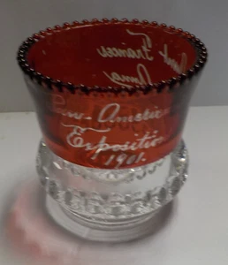 1901 Esposizione Panamericana Souvenir Rosso Rubino Porta stuzzicadenti "Zia Francesca" - Foto 1 di 9