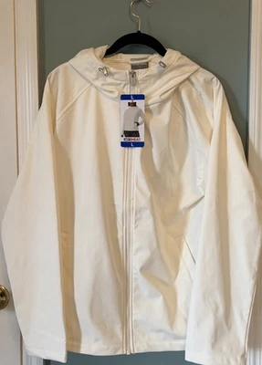 NUEVO CON ETIQUETAS 32 Degrees Heat Mujer Chaqueta cortavientos con capucha Softshell Crema Grande Nueva Foto 1 de 4