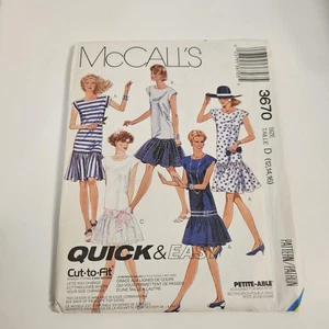 Vintage McCall's Drop Waist Dress Pattern Womens Size 12 14 16 3670 Easy 1980s - Picture 1 of 3