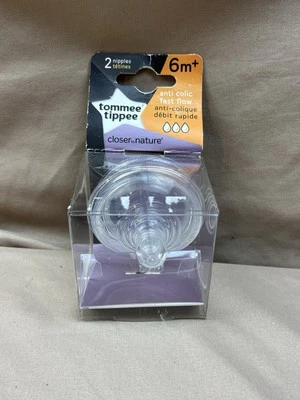 Tommee Tippee Pezones Botella Anti Cólicos Flujo Rápido 6m+ Paquete de 2 Ct Nuevo en Paquete Nuevo Foto 1 de 4