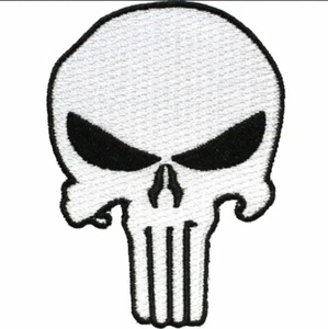 Official Marvel Comics The Punisher Skull Logo Iron on Sew On Patch Est. 3" - Picture 1 of 1