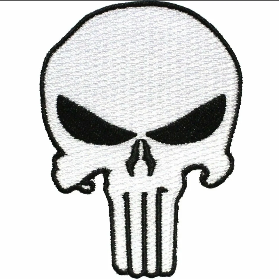 Official Marvel Comics The Punisher Skull Logo Iron on Applique Patch