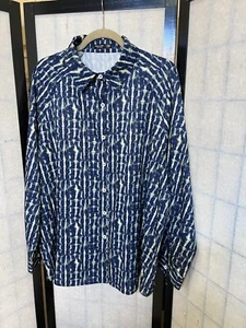 Shein Curve Langarmhemd blau Muster Button Down Größe 2XL - Bild 1 von 9