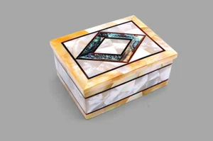 8"x6" mop Inlay Floral Arts Marble trinket Jewelry Storage Box Gift decor home - Picture 1 of 3