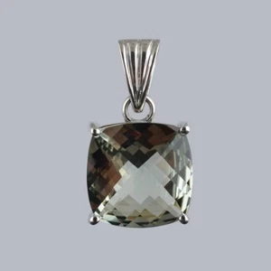 Joyería colgante de plata esterlina 925 corte verde amatista amatista amatista - Imagen 1 de 7
