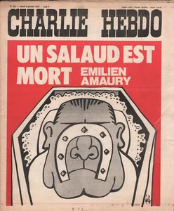 CHARLIE HEBDO N° 321 du 6/1/1977 Gébé : UN SALAUD EST MORT (EMILIEN AMAURY) - Imagen 1 de 1