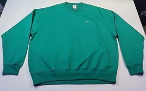 Deadstock Y2k Nike Crewneck Sweater, Castleton Green, Size XL, 27x30" - Picture 1 of 20
