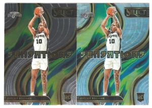 Jeremy Sochan 2 Lot - 2022-23 Panini Select Silver Prizm Sensations #25 RC - Picture 1 of 2