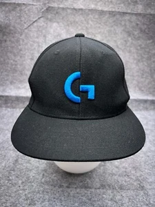 Logitech Hat Cap Snap Back Adult One Size Black Blue Acrylic Wool Blend - Picture 1 of 13
