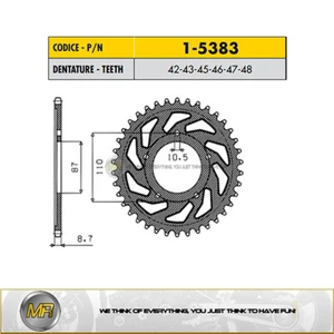FOR SUZUKI GSF BANDIT 600 FROM 1995 TO 2004 STEEL REAR SPROCKET 530 - 46 TEETH - Picture 1 of 1