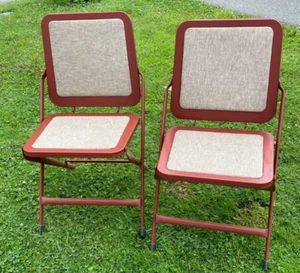 BTC HOSTESS Folding 2 Chairs Steel Art Deco Industrial 1940/50’s (B) READ - Picture 1 of 7