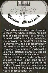 TI-99/4A MILLERS GRAPHICS CASINO BLACKJACK 5.25 DISKETTE MIT ANLEITUNG - Bild 1 von 1