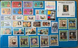 Stamps collection - Rwanda - Haiti - Sharjah - Antigua - Barbuda - Panama - Colo - Picture 1 of 3