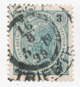 1890 Austria Franz Josef 3kr 12 1/2 Perf. CDS Sc# 53 Trieste enormes márgenes en muy buen estado/xf - Imagen 1 de 1